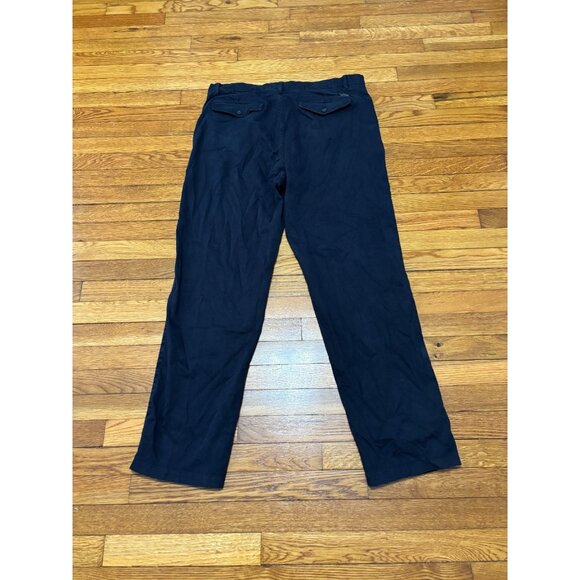 The Stronghold Men's Relaxed Straight Pants Trousers Navy Blue Twill Sz 38x32 - Picture 5 of 5